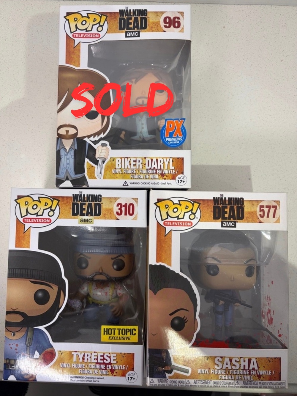 Funko Pop! Walking Dead Bundle Tyreese Sasha Exclusive Vinyl Set